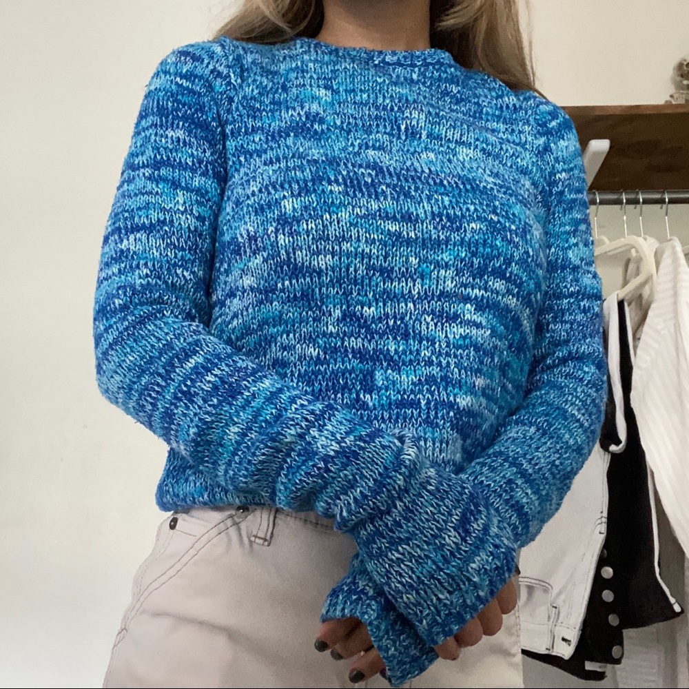 Hollister Blue Back Zipper Sweater